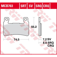 ТОРМОЗНЫЕ КОЛОДКИ TRW (17212597) дорожное S SINTER TRACK SRT SINTERED / TRACK PADS