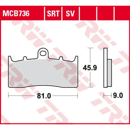 ТОРМОЗНЫЕ КОЛОДКИ TRW (17212598) дорожное S SINTER TRACK SRT SINTERED / TRACK PADS