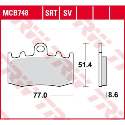 ТОРМОЗНЫЕ КОЛОДКИ TRW (17212599) дорожное S SINTER TRACK SRT SINTERED / TRACK PADS