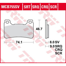 ТОРМОЗНЫЕ КОЛОДКИ TRW (17212600) дорожное S SINTER TRACK SRT SINTERED / TRACK PADS