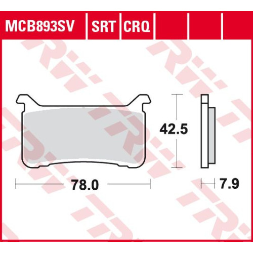 ТОРМОЗНЫЕ КОЛОДКИ TRW (17212604) дорожное S SINTER TRACK SRT SINTERED / TRACK PADS