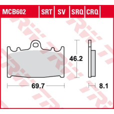 ТОРМОЗНЫЕ КОЛОДКИ TRW (17212606) дорожное S SINTER TRACK SRT SINTERED / TRACK PADS