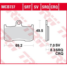 ТОРМОЗНЫЕ КОЛОДКИ TRW (17212609) дорожное S SINTER TRACK SRT SINTERED / TRACK PADS