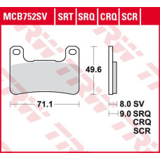 ТОРМОЗНЫЕ КОЛОДКИ TRW (17212613) дорожное S SINTER TRACK SRT SINTERED / TRACK PADS