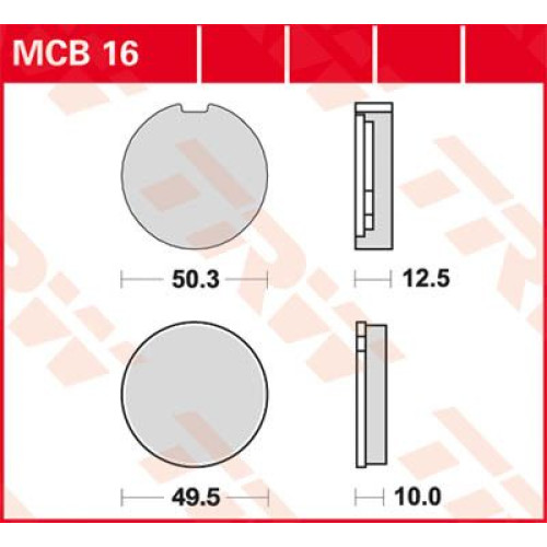 ТОРМОЗНЫЕ КОЛОДКИ TRW (17220367) MCB16 ALLROUND ORGANIC