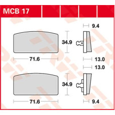 ТОРМОЗНЫЕ КОЛОДКИ TRW (17220368) MCB17 ALLROUND ORGANIC