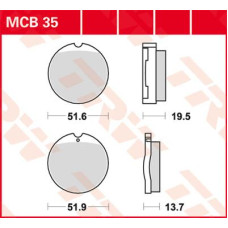 ТОРМОЗНЫЕ КОЛОДКИ TRW (17220373) MCB35 ALLROUND ORGANIC