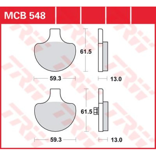 ТОРМОЗНЫЕ КОЛОДКИ TRW (17220422) MCB548 ALLROUND ORGANIC