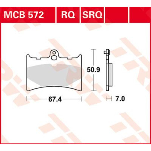ТОРМОЗНЫЕ КОЛОДКИ TRW (17220443) MCB572RQ RQ ORGANIC SPORT
