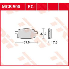 ТОРМОЗНЫЕ КОЛОДКИ TRW (17220458) MCB590RQ RQ ORGANIC SPORT