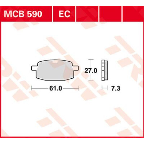 ТОРМОЗНЫЕ КОЛОДКИ TRW (17220458) MCB590RQ RQ ORGANIC SPORT