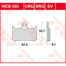 ТОРМОЗНЫЕ КОЛОДКИ TRW (17220461) карбон MCB593CRQ CRQ HYPER- RACING