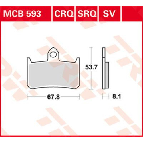 ТОРМОЗНЫЕ КОЛОДКИ TRW (17220461) карбон MCB593CRQ CRQ HYPER- RACING