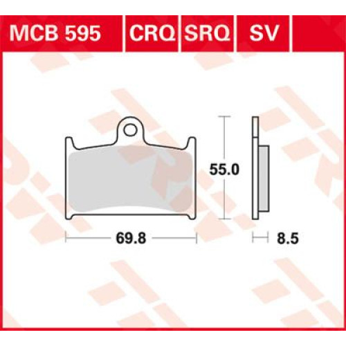 ТОРМОЗНЫЕ КОЛОДКИ TRW (17220463) карбон MCB595CRQ CRQ HYPER- RACING