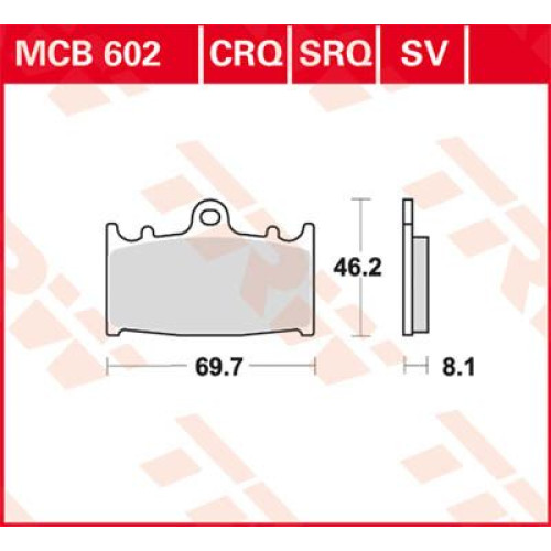 ТОРМОЗНЫЕ КОЛОДКИ TRW (17220470) карбон MCB602CRQ CRQ HYPER- RACING