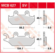 ТОРМОЗНЫЕ КОЛОДКИ TRW (17220486) SV дорожное MCB627SV SINTER PERFORMANCE