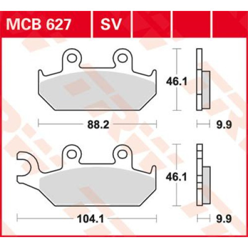 ТОРМОЗНЫЕ КОЛОДКИ TRW (17220486) SV дорожное MCB627SV SINTER PERFORMANCE