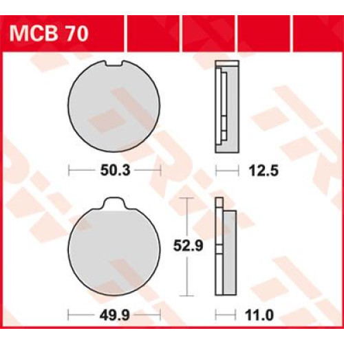 ТОРМОЗНЫЕ КОЛОДКИ TRW (17220538) MCB70 ALLROUND ORGANIC