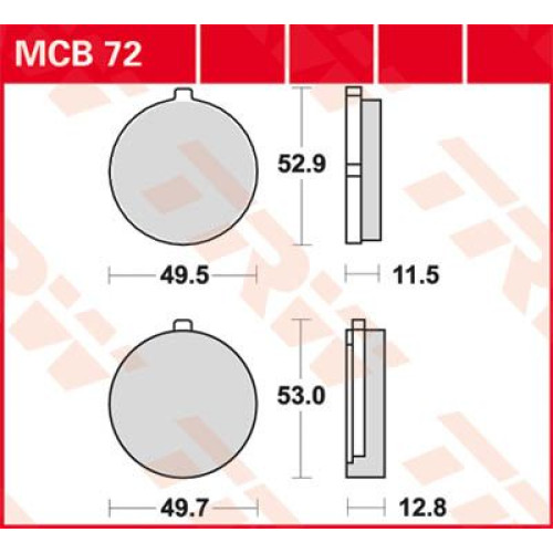ТОРМОЗНЫЕ КОЛОДКИ TRW (17220554) MCB72 ALLROUND ORGANIC