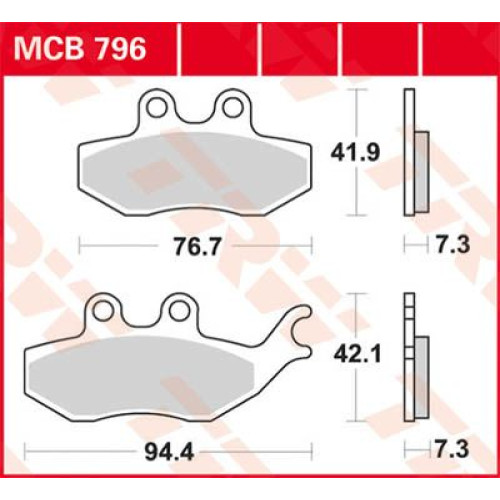 ТОРМОЗНЫЕ КОЛОДКИ TRW (17220583) MCB796 ALLROUND ORGANIC