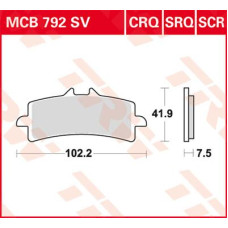 ТОРМОЗНЫЕ КОЛОДКИ TRW (17220646) карбон MCB792CRQ CRQ HYPER- RACING