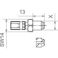 НАКОНЕЧНИК ТОРМОЗНОГО ШЛАНГА TRW (17420494) красный M10x1.0 MALE M10X1.0 MALE