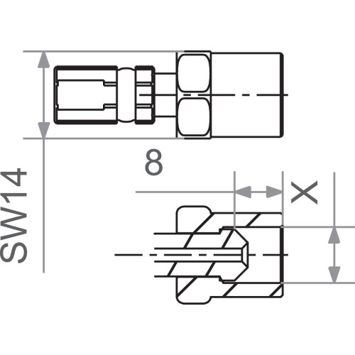 НАКОНЕЧНИК ТОРМОЗНОГО ШЛАНГА TRW (17420503) M10x1.0 FEMALE SWIVEL M10X1.0 FEMALE SWIVEL