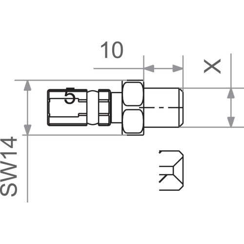 НАКОНЕЧНИК ТОРМОЗНОГО ШЛАНГА TRW (17420555) золотистый M10x1.0 MALE M10X1.0 MALE