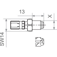 НАКОНЕЧНИК ТОРМОЗНОГО ШЛАНГА TRW (17420558) золотистый M10x1.25 MALE M10X1.25 MALE